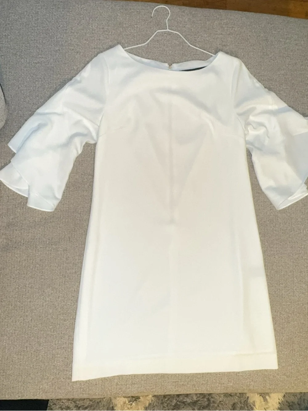 Cynthia Steffe White Bell-Sleeve Mini Dress